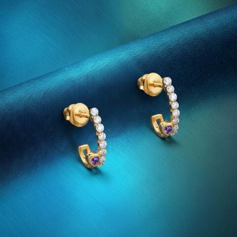 Midnight Arc Diamond Hoop Earrings
