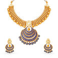Resplendent Gold Crescent Necklace Set for the Contemporary Bride,,hi-res image number null