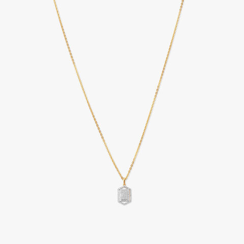 Hexa Shine Diamond Pendant with Chain and Earrings Set