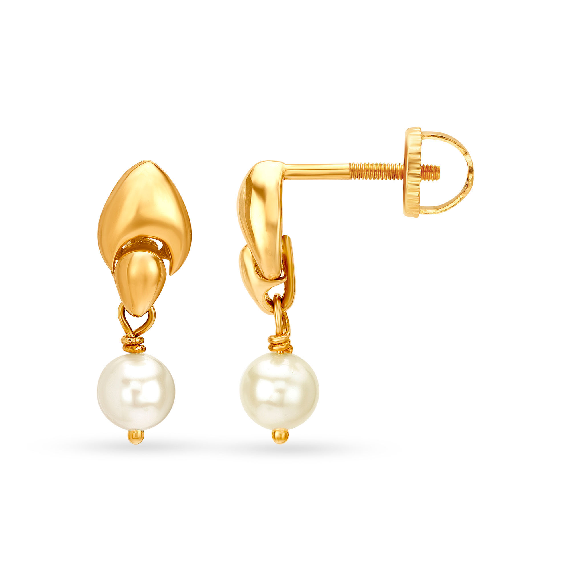 Delightful 22 Karat Yellow Gold Bell Motif Drop Earrings