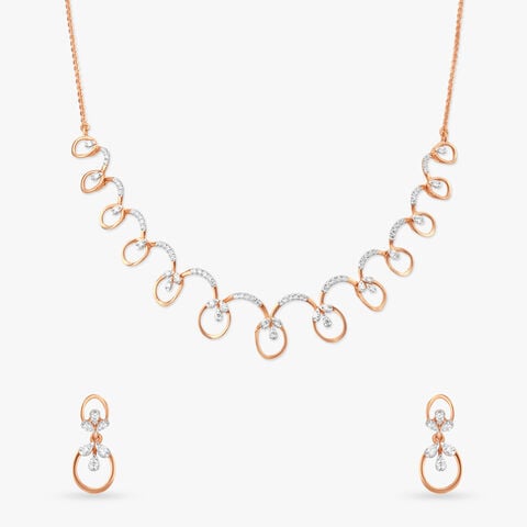 Petal Rhythm Diamond Necklace Set