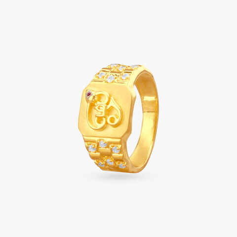Trishul Radiance Gold Ring For Men