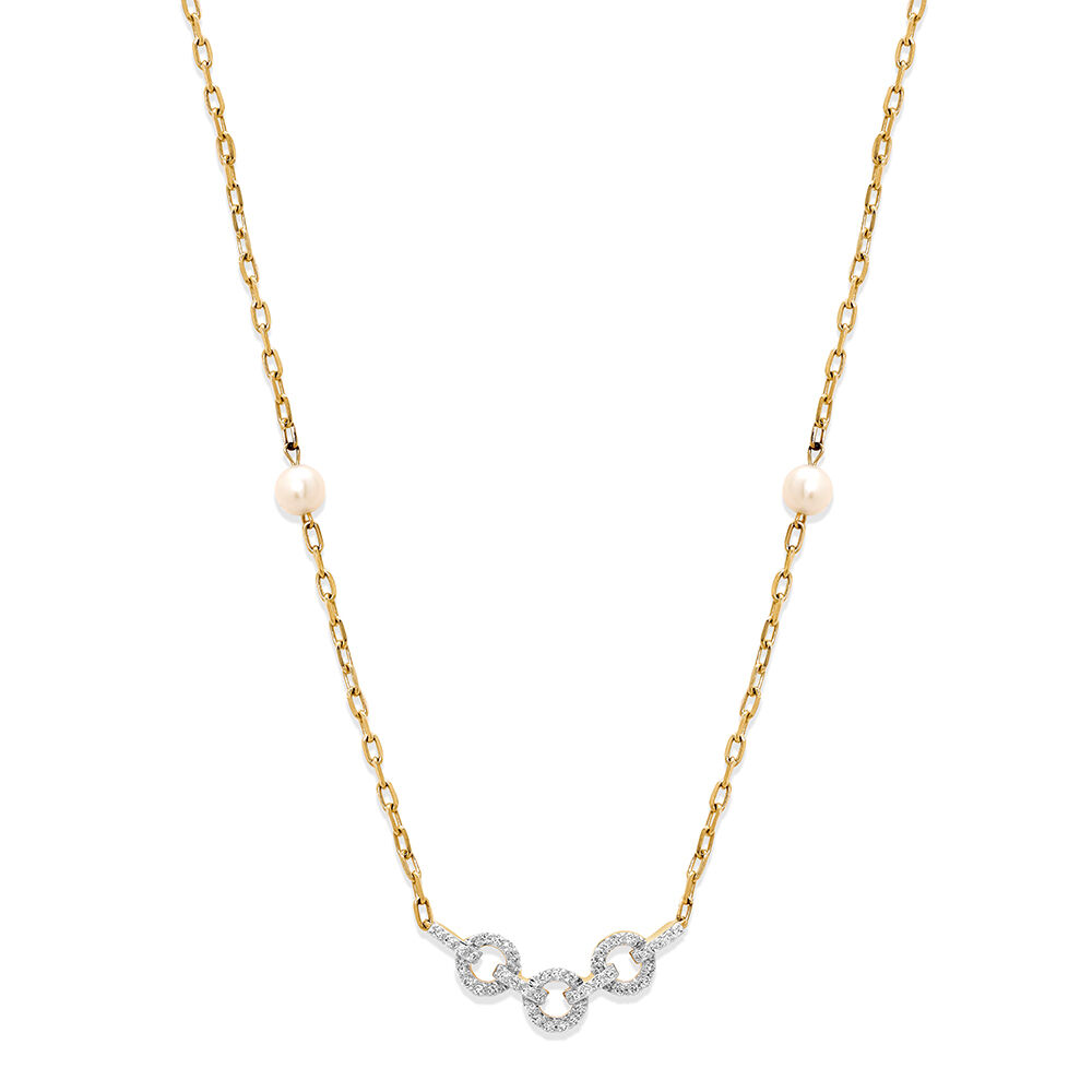 Tanishq pearl set with gold top