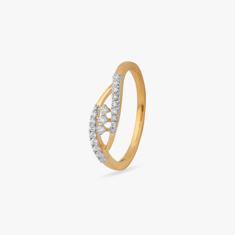 Lattice Curve Diamond Ring