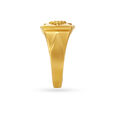 Geometric Carved Gold Finger Ring For Men,,hi-res image number null