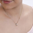 14 KT Yellow Gold Brilliant Oval Diamond Pendant with Chain,,hi-res image number null