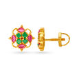 Modern 22 Karat Gold, Ruby And Emerald Studs,,hi-res image number null