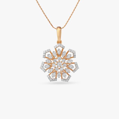 Snowflake Diamond Pendant Set