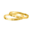 Modish Yellow Gold Carved Bangles,,hi-res image number null