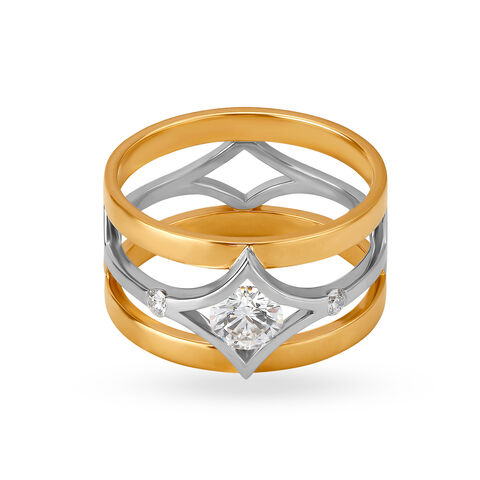 Stellar Crest Solitaire Ring