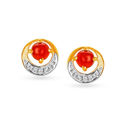 Ornate Onyx Diamond Stud Earrings