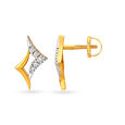 Sparkling Chic Diamond and Gold Stud Earrings,,hi-res image number null