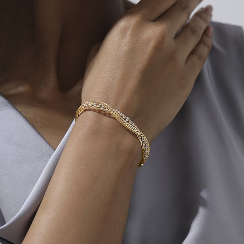 Woven Rhythm Diamond Bangle