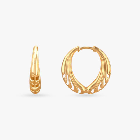 Artful Mesh Gold Hoop Earrings