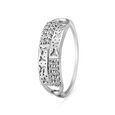 Abstract 18 Karat White Gold And Diamond Finger Ring,,hi-res image number null