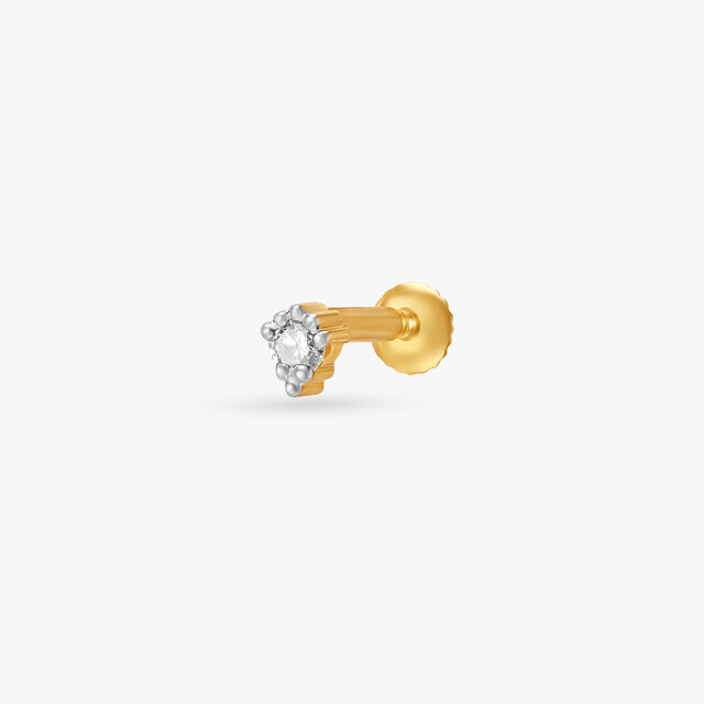 Stately Gold and Diamond Nose Pin,,hi-res image number null