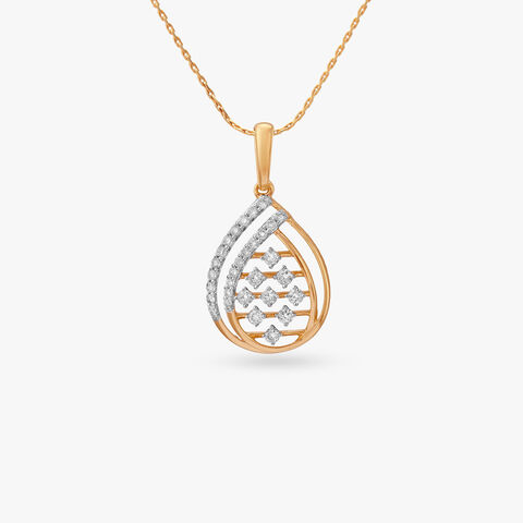 Gleaming Wave Diamond Pendant