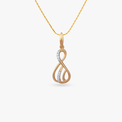 Fluid Loop Diamond Pendant
