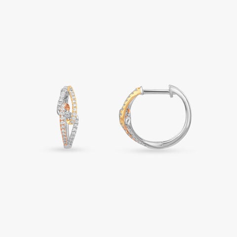 Radiant Knot Diamond Hoop Earrings