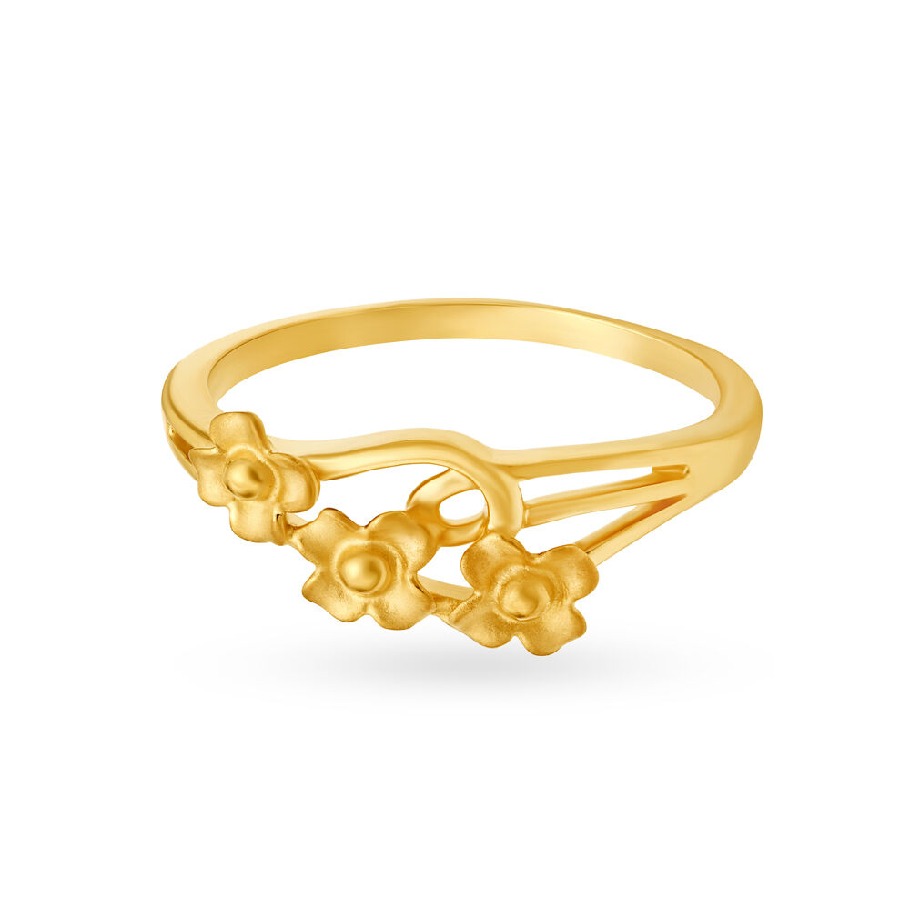 Elegant 22 Karat Matte Yellow Gold Ring