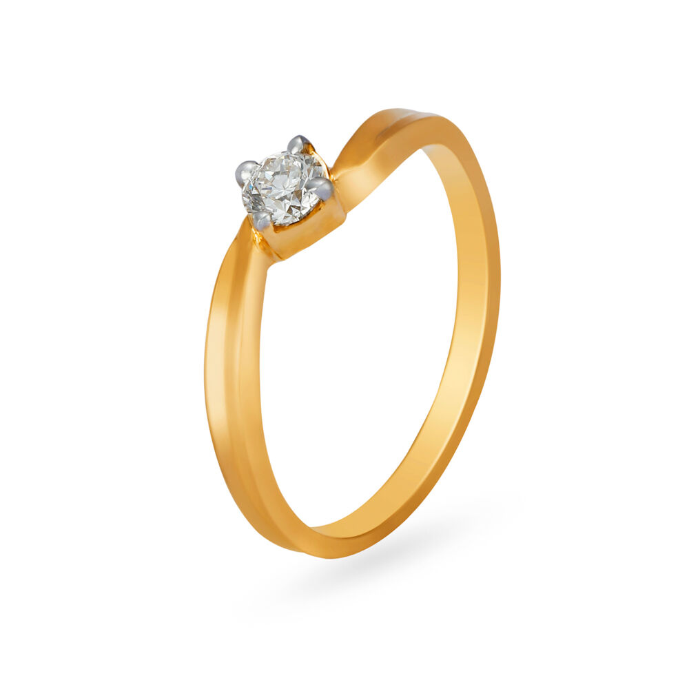 Solitaire ring with a 0.30 carat diamond in red gold - BAUNAT