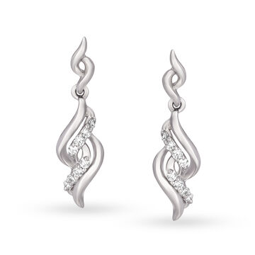 Ravishing 950 Platinum Flame Drop Earrings