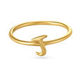 Letter J 14KT Yellow Gold Initial Ring,,hi-res image number null