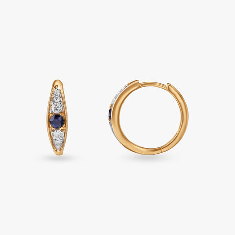 Twilight Spark Diamond Hoop Earrings