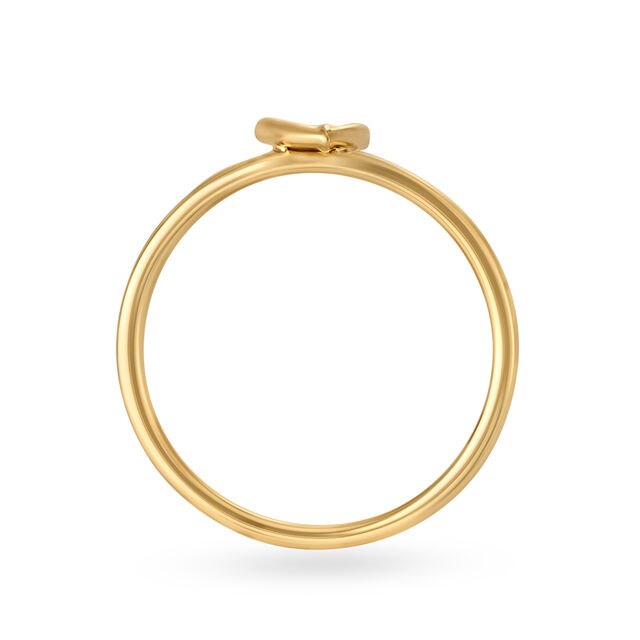Letter V 14KT Yellow Gold Initial Ring,,hi-res image number null