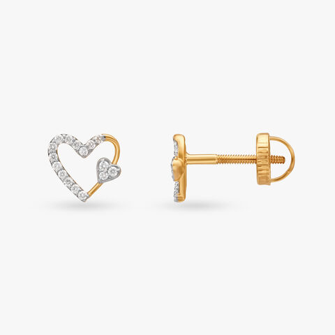 Charming Hearts Diamond Stud Earrings