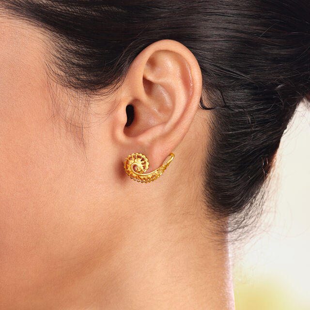 Golden Spiral Stud Earrings,,hi-res image number null