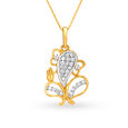 Artistic Diamond Studded Lord Ganesha Pendant,,hi-res image number null