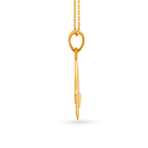 Letter A Calligraphic Gold Pendant
