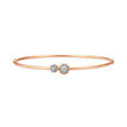 Dainty Florals Rose Gold and Diamond Bangle,,hi-res image number null