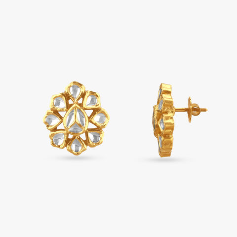 Petal Prism Gold Stud Earrings