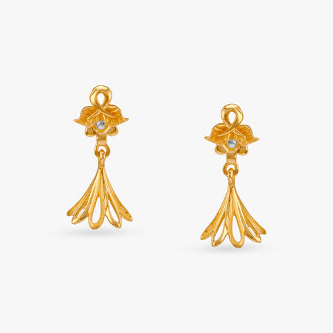 Lustrous Lily Gold Jhumka Earrings
