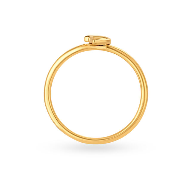 Letter D 14KT Yellow Gold Initial Ring,,hi-res image number null