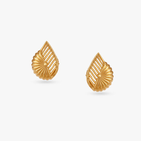 Teardrop Ray Gold Stud Earrings
