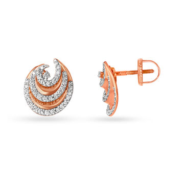 Glide Gracefully In 18KT Gold & Diamond Studded Earrings