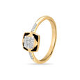 18 KT Yellow Gold Abstract Glimmer Diamond Ring,,hi-res image number null