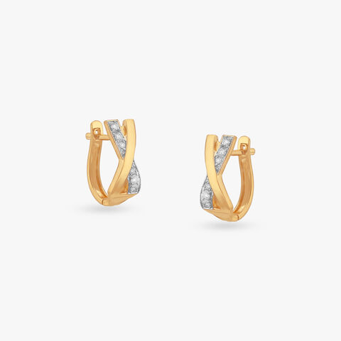 Chic Intersecting Diamond Bali Hoop Earrings