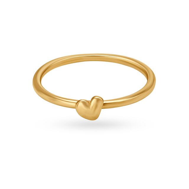 14KT Yellow Gold Heart-Shaped Finger Ring,,hi-res image number null