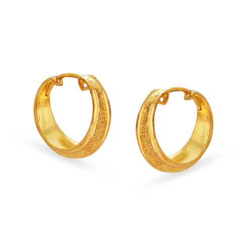 Traditional Shimmering Gold Hoop Earrings