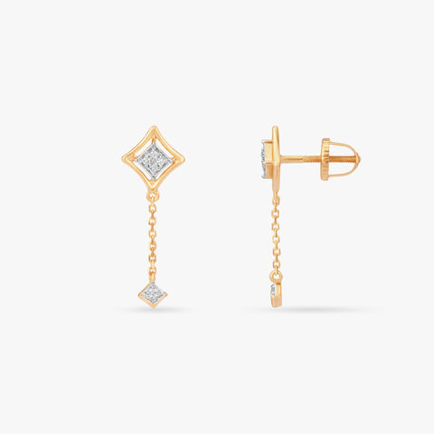 Floating Frame Diamond Drop Earrings