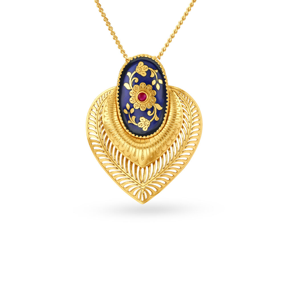 Enamel gold clearance necklace
