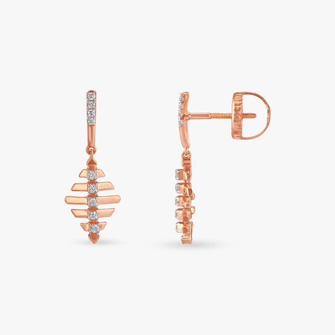 Blade Bloom Diamond Drop Earrings
