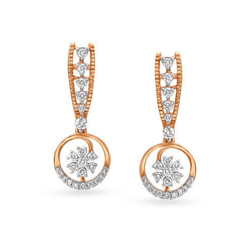 Enchanting Rose Gold and Diamond Drop Earrings
