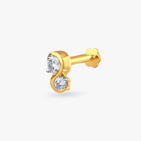 Fluid Curve Diamond Nose Pin
