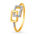 14KT Yellow Gold Diamond Finger Ring,,hi-res image number null