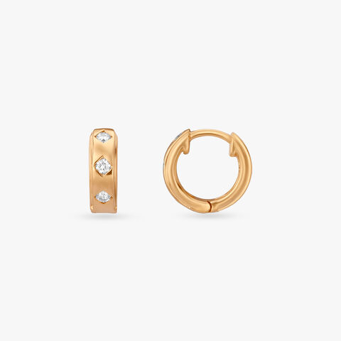 Triple Impact Diamond Hoop Earrings For Men